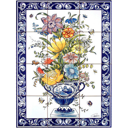 -FRESQ 624-bouquet-de-fleurs-couleur-12-carreaux-