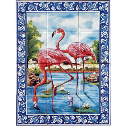 -FRESQ 628les-flamands-roses-couleur-12-carreaux-