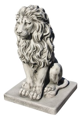 STATUE LION REGARD DROIT