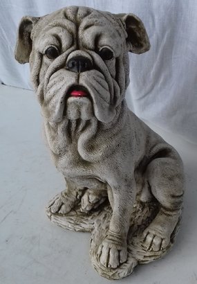  Statue bouledogue en pierre