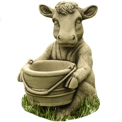 Statue Vache et son seau