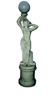 STATUE FEMME DENUDEE LAMPADAIRE SUR SOCLE