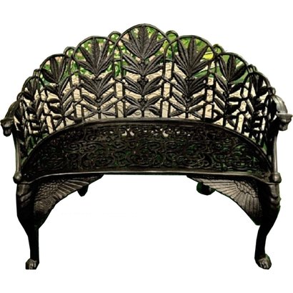 Banc en demi lune en font d'alumine