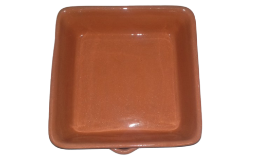 Plat carré en terre cuite