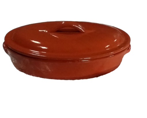Poterie Culinaire Plat ovale en terre cuite avec couvercle 