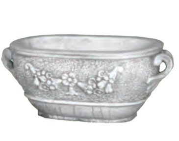 Vase ovale motifs 3 fleurs