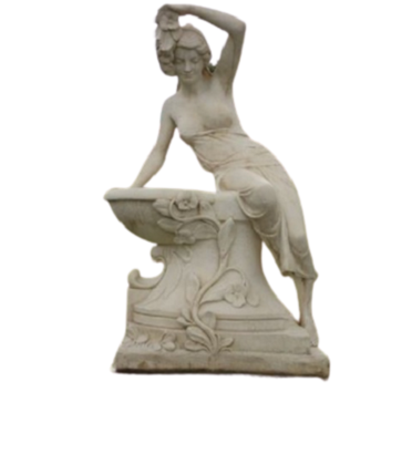 Statue Femme Dénudée assise sur Vasque