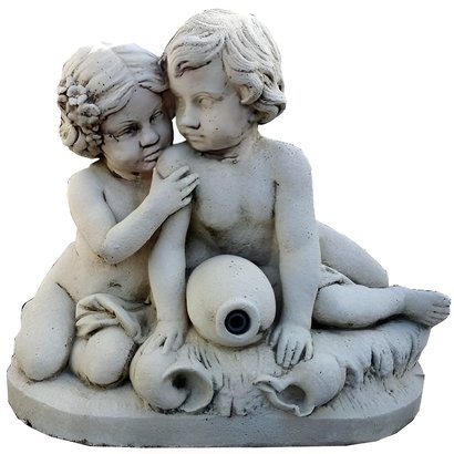 Statue enfants tendrement enlacés