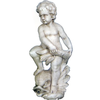 Statue Enfant tenant un Poisson