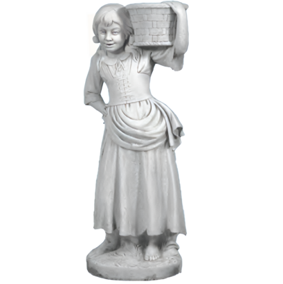 Statue Fillette Portant un Panier sur l'épaule