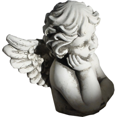 Statue Angelot Pensif