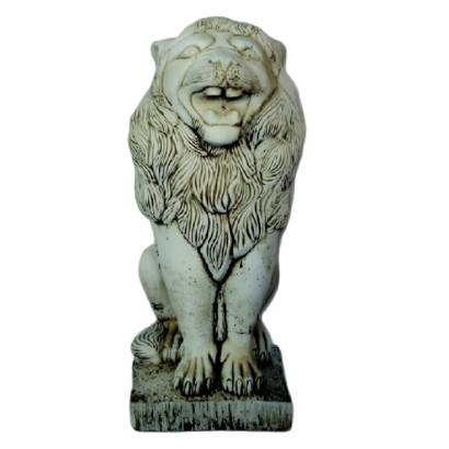 Statue Lion Assis Gueule Ouverte