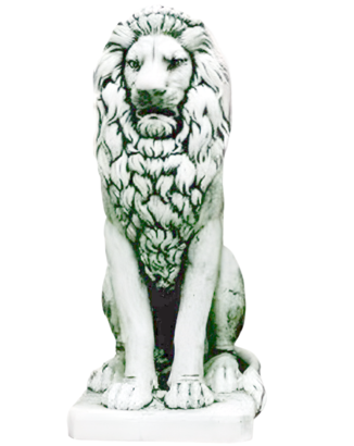 Statue Lion Assis Tête Droite (Grand modèle)