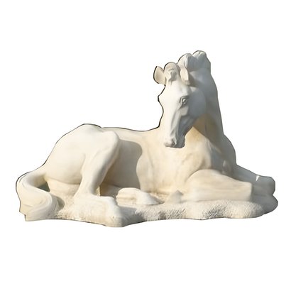 Statue Cheval Couché