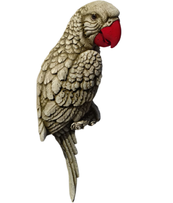 Statue Perroquet ton crème