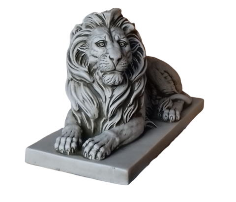 STATUE LION couché musgo