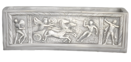 Jardinière fresque de scène romaine 
