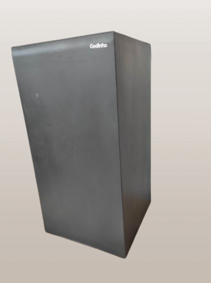 VASE CARRE  NOIR beton léger HAUT 80 CM