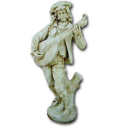 Statue de jardin en pierre Homme : Le Ménestrel