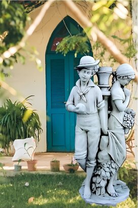 Statue de jardin en pierre Les Amoureux