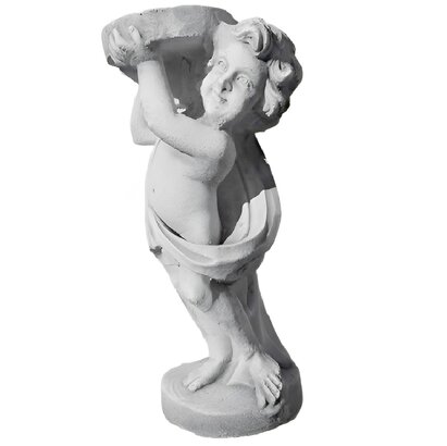 STATUE ENFANT SUPPORT POUR VASE REGARDANT A DROITE