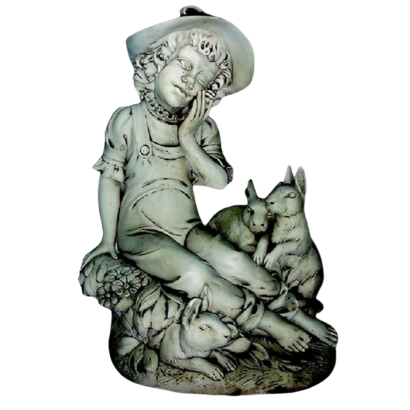 Statue Fillette aux Lapins