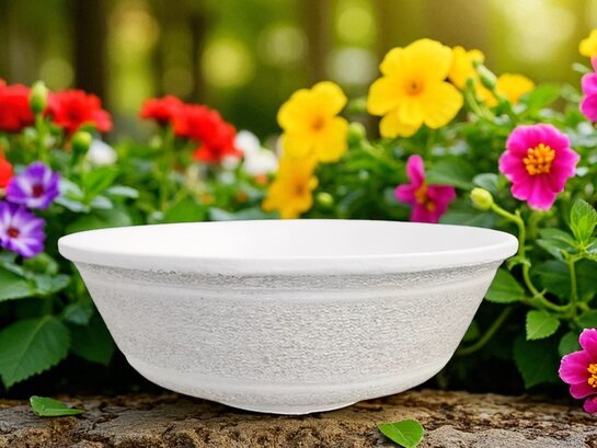 Vasque en gravier lavé lignes