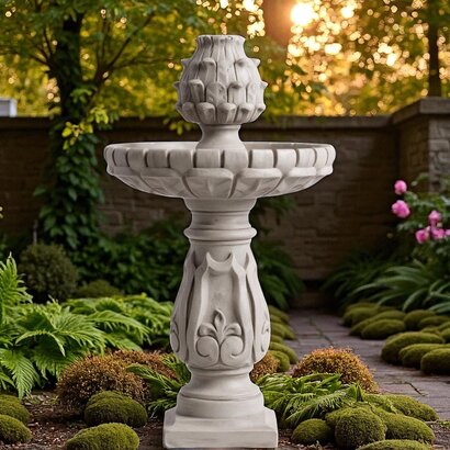 Vasque sur colonne avec ananas
