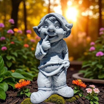 statue  lutin doigt dans la bouche