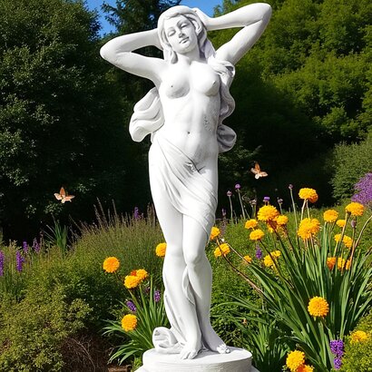 Statue en pierre Venus drapée