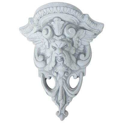 Statue applique murale tête de lion ailé