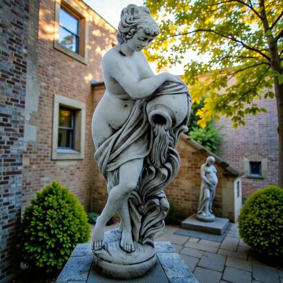 Statue de jardin en pierre Femme à la Cruche