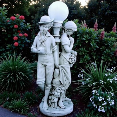 Statue Amoureux Lampadaire 