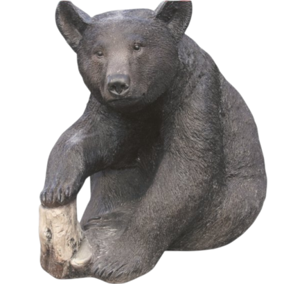 Statue en pierre ours noir Tedy