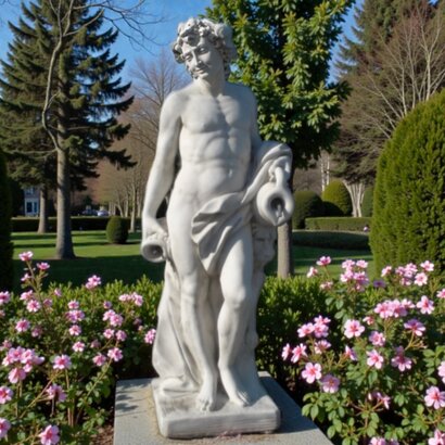 Statue de jardin en pierre Dieu Baccus