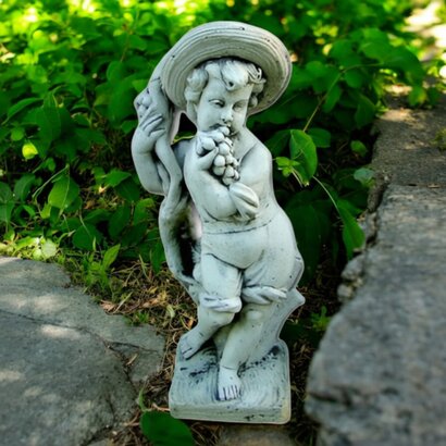 STATUE ENFANT AU CHAPEAU SAISON AUTOMNE