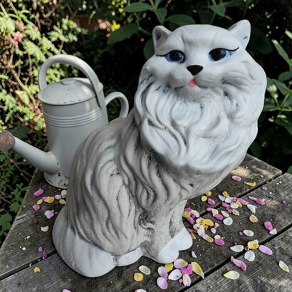 Statue Chat Persan peint