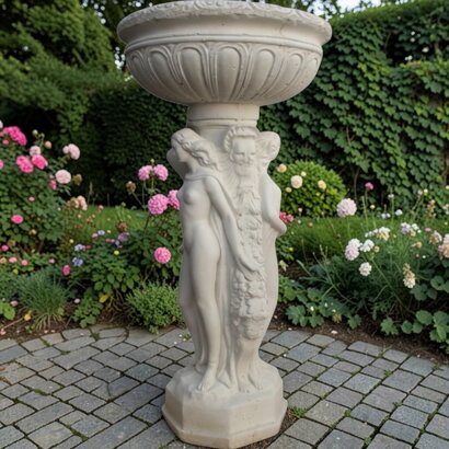 STATUE  DECORATION  TROIS VENUS ET TETE HOMME