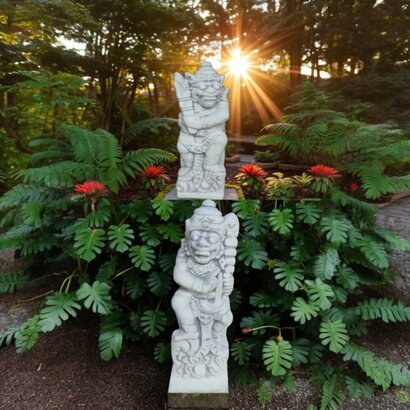  Statues couple démons guerriers balinais 