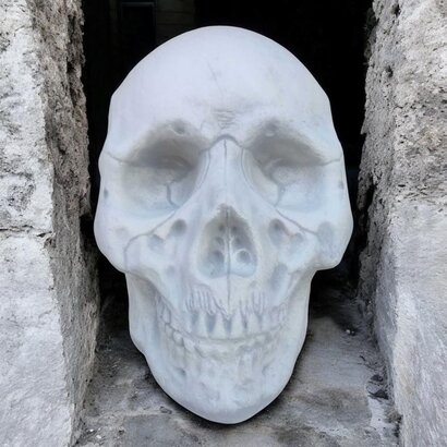 statuette tête de mort