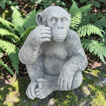 Statue Chimpanzé main sur la joue