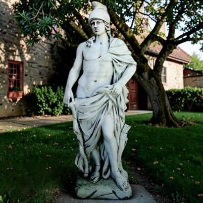 Statue de jardin en pierre Dieu Mars