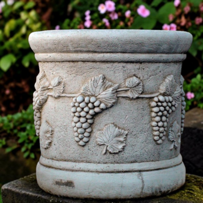 Vase rond avec raisin  (Ø 43 cm)