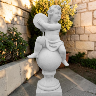 STATUE CHERUBIN JOUEUR DE CYMBALE
