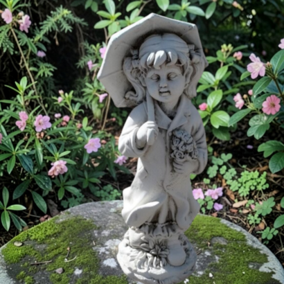 Statue Fillette au Parapluie