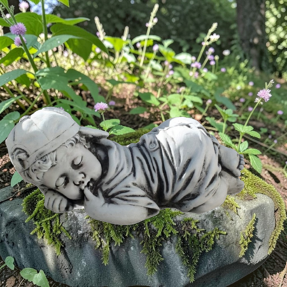 Statue en pierre Bébé Endormi