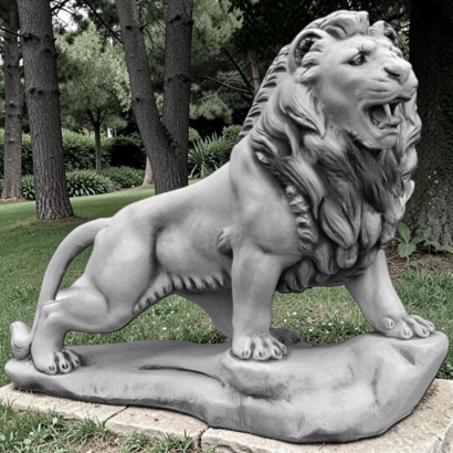 Lion debout regard à droite