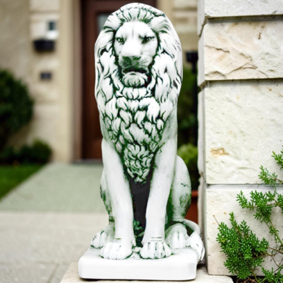 Statue Lion Assis Tête Droite (Grand modèle)