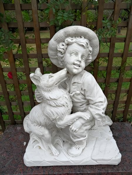 Statue Enfant et son Chien