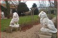 Couple statues lions géants 